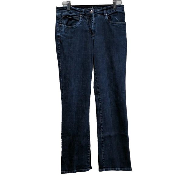 Eileen Fisher Womens Stretch Straight Ankle Jeans Size Petite S Blue Denim Dark - Picture 1 of 11
